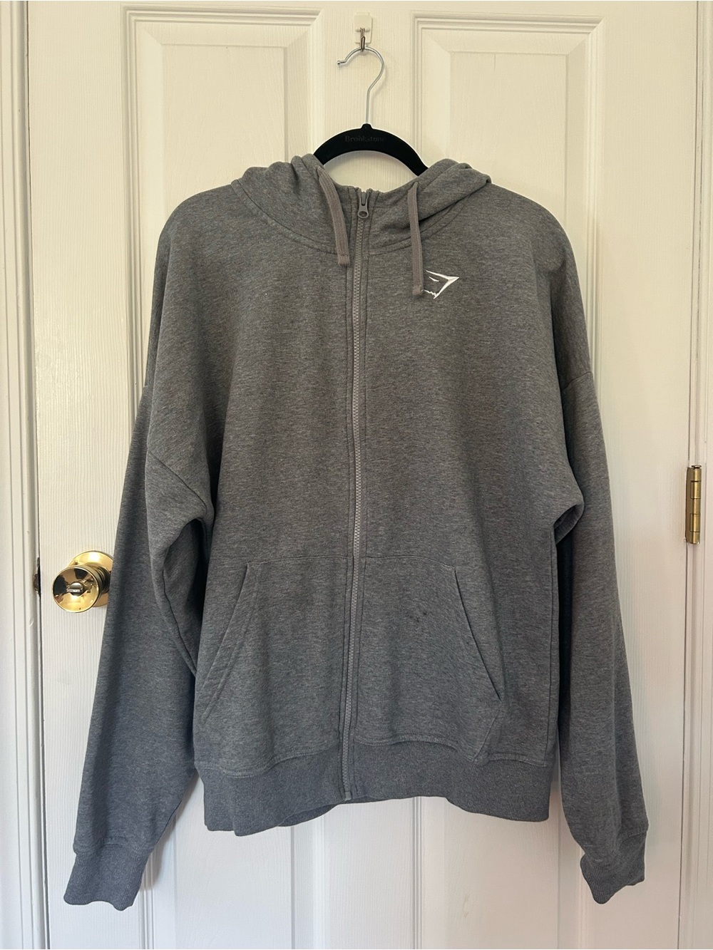 Gymshark Essential Oversized Zip Hoodie Charcoal Grey S